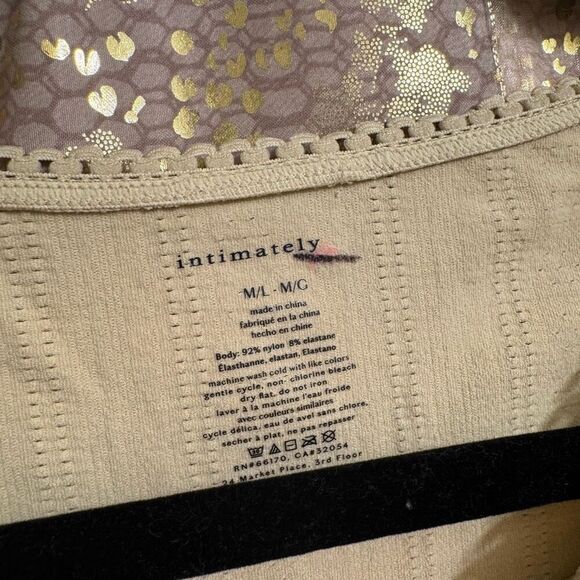 Free People Playing Favorites Tan Long Sleeve Pointelle Bodysuit M/L NWOT - Picture 4 of 8